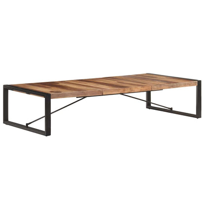 vidaXL Coffee Table | Natural Wood, Black | Solid Acacia Wood, Rubberwood, Steel