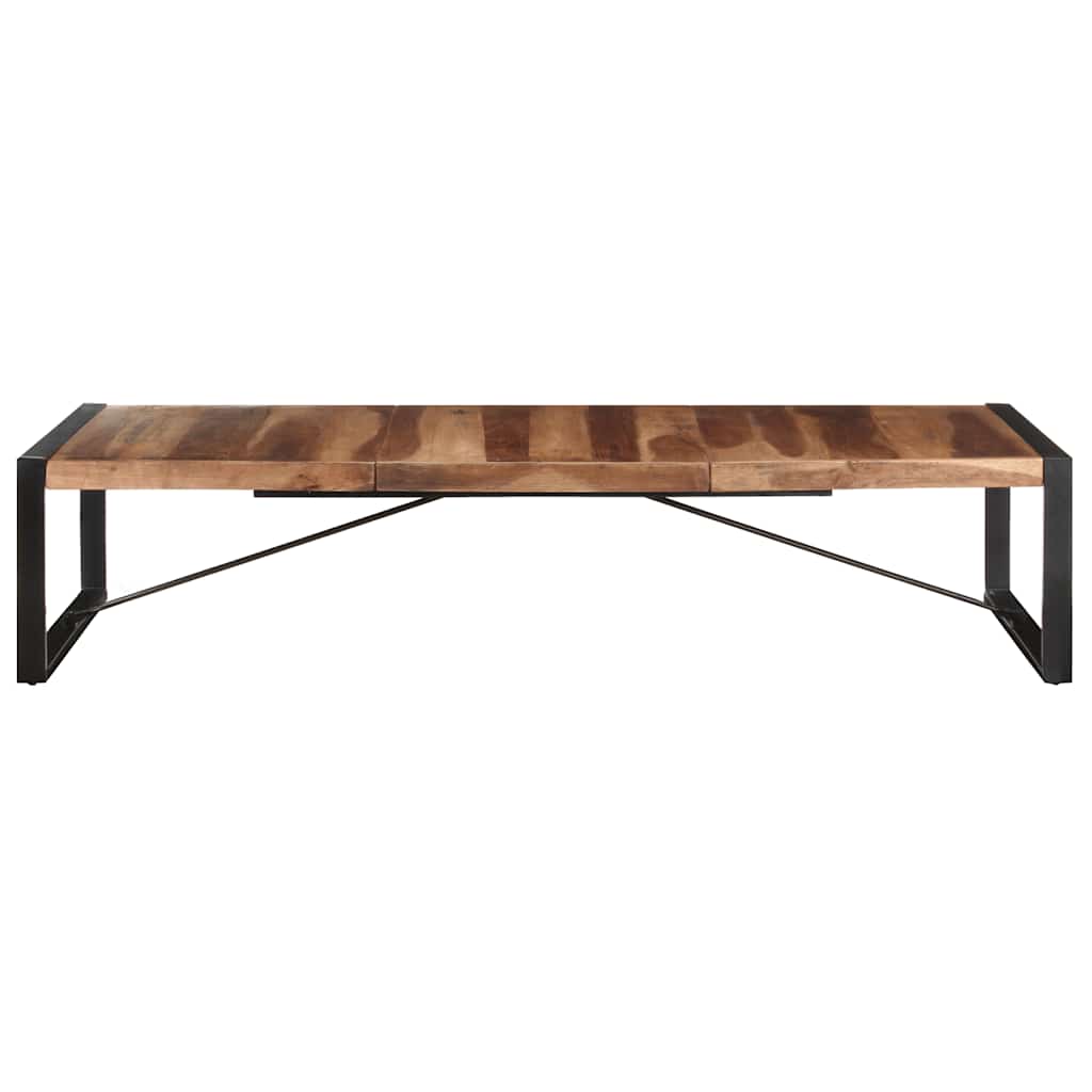 vidaXL Coffee Table | Natural Wood, Black | Solid Acacia Wood, Rubberwood, Steel