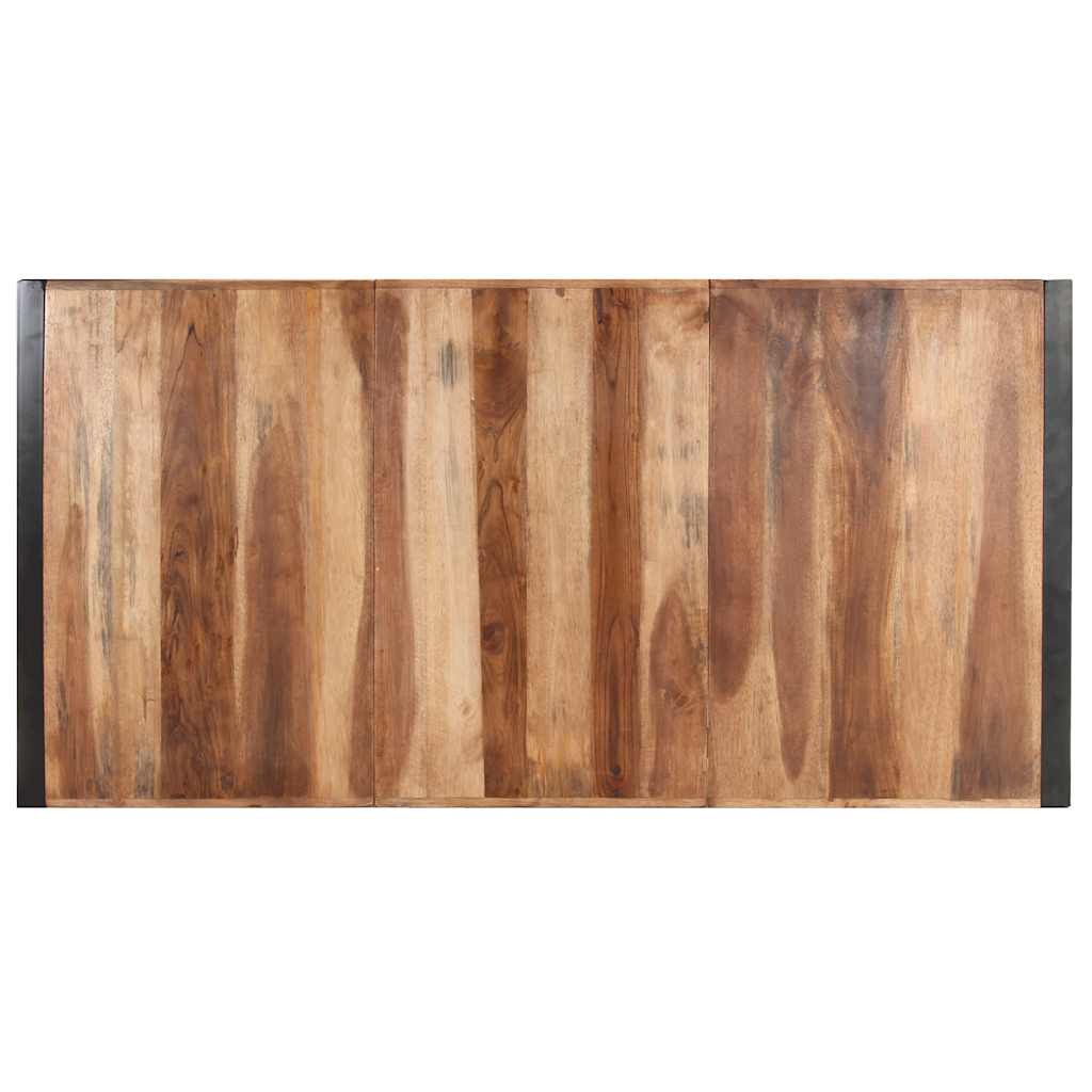 vidaXL Coffee Table | Natural Wood, Black | Solid Acacia Wood, Rubberwood, Steel