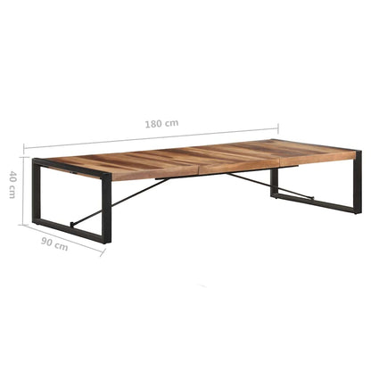 vidaXL Coffee Table | Natural Wood, Black | Solid Acacia Wood, Rubberwood, Steel