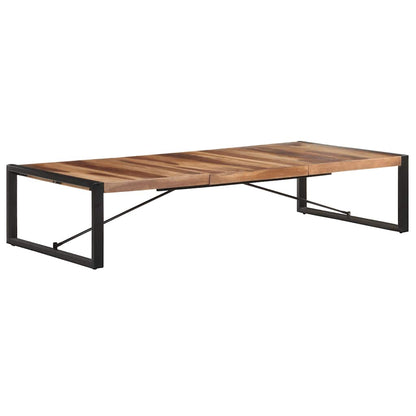 vidaXL Coffee Table | Natural Wood, Black | Solid Acacia Wood, Rubberwood, Steel
