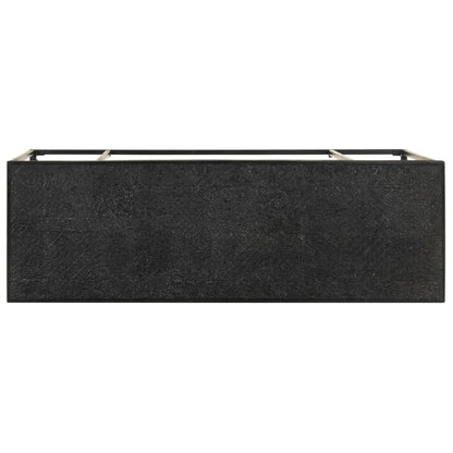 vidaXL Console Table Black 110x35x76 cm Solid Acacia and Mango Wood