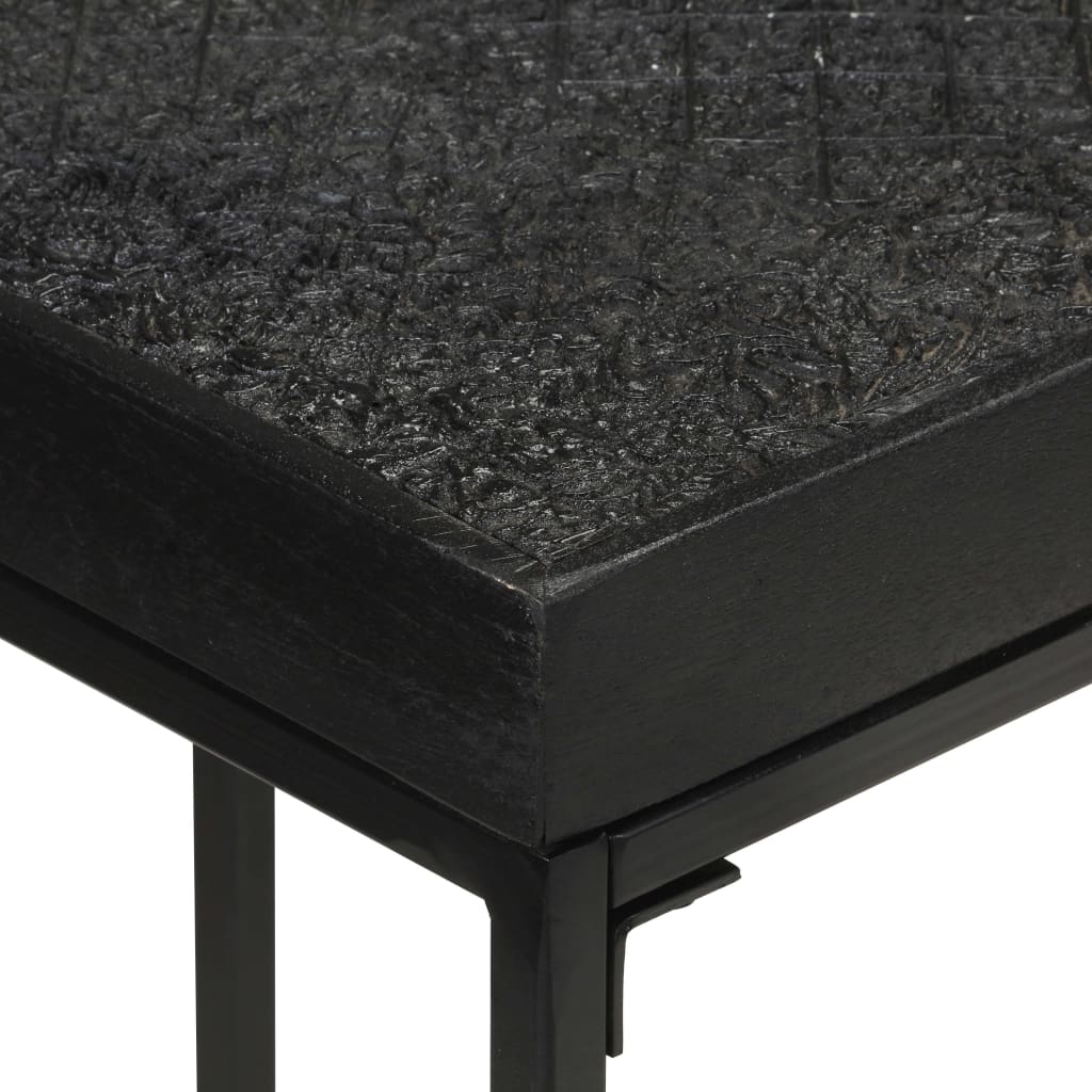 vidaXL Console Table Black 110x35x76 cm Solid Acacia and Mango Wood