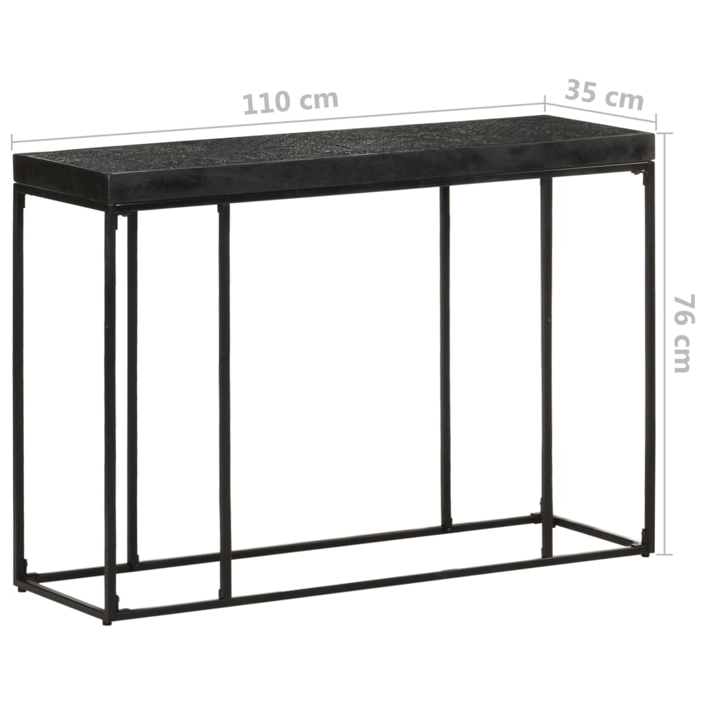 vidaXL Console Table Black 110x35x76 cm Solid Acacia and Mango Wood