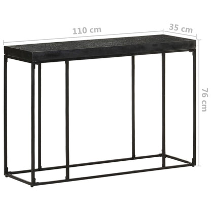 vidaXL Console Table Black 110x35x76 cm Solid Acacia and Mango Wood