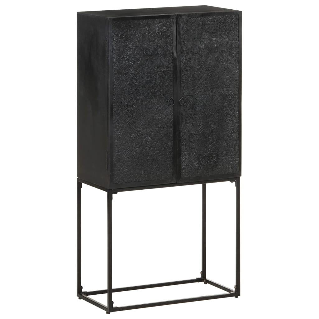 vidaXL Sideboard Black 60x30x120 cm Solid Acacia and Mango Wood