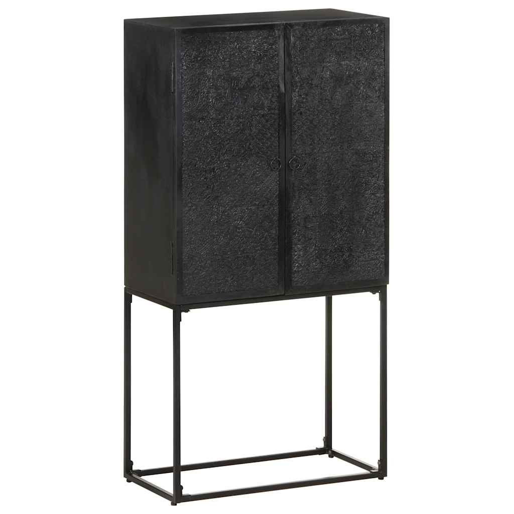 321613 vidaXL Sideboard Black 60x30x120 cm Solid Acacia and Mango Wood