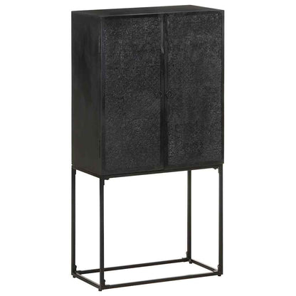 321613 vidaXL Sideboard Black 60x30x120 cm Solid Acacia and Mango Wood