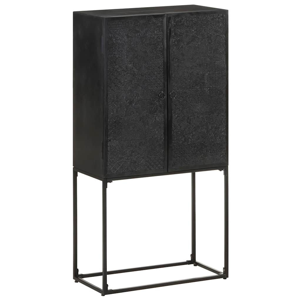 321613 vidaXL Sideboard Black 60x30x120 cm Solid Acacia and Mango Wood
