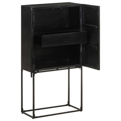 321613 vidaXL Sideboard Black 60x30x120 cm Solid Acacia and Mango Wood