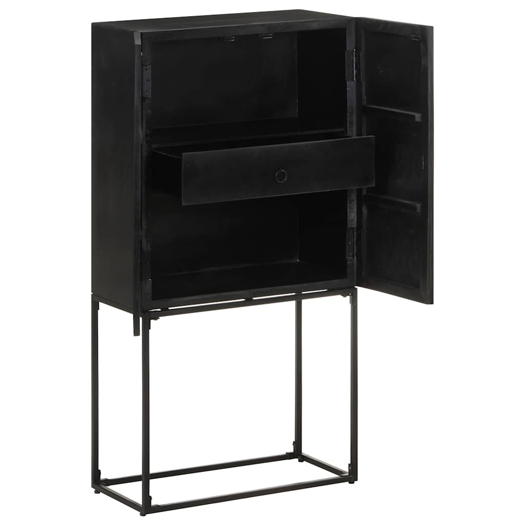 321613 vidaXL Sideboard Black 60x30x120 cm Solid Acacia and Mango Wood