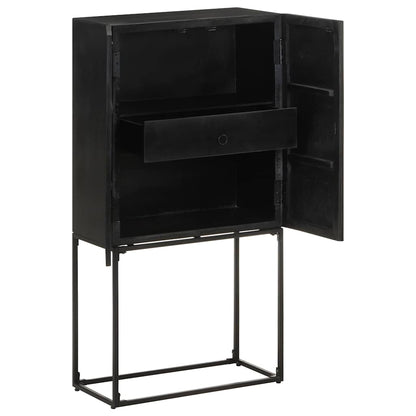 321613 vidaXL Sideboard Black 60x30x120 cm Solid Acacia and Mango Wood
