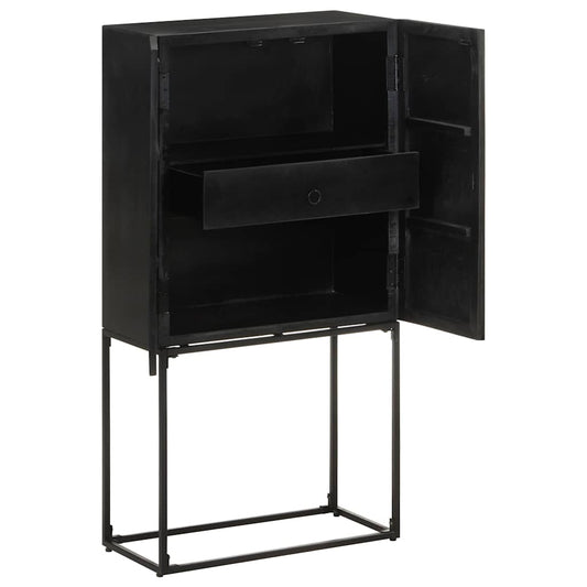321613 vidaXL Sideboard Black 60x30x120 cm Solid Acacia and Mango Wood