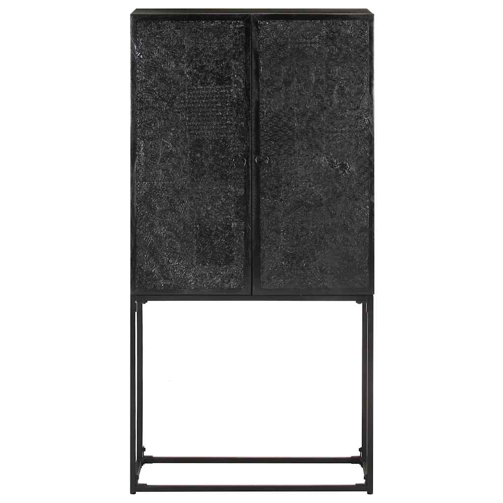 321613 vidaXL Sideboard Black 60x30x120 cm Solid Acacia and Mango Wood