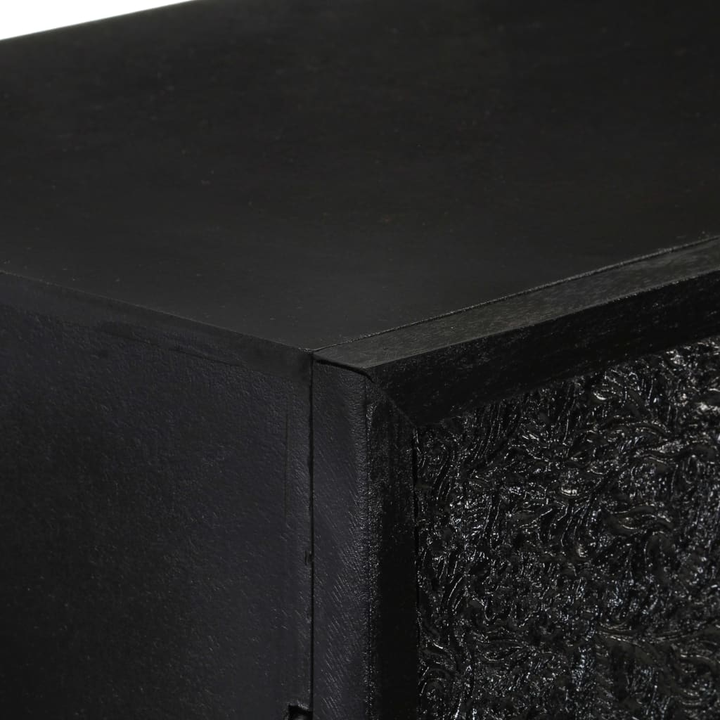 321613 vidaXL Sideboard Black 60x30x120 cm Solid Acacia and Mango Wood