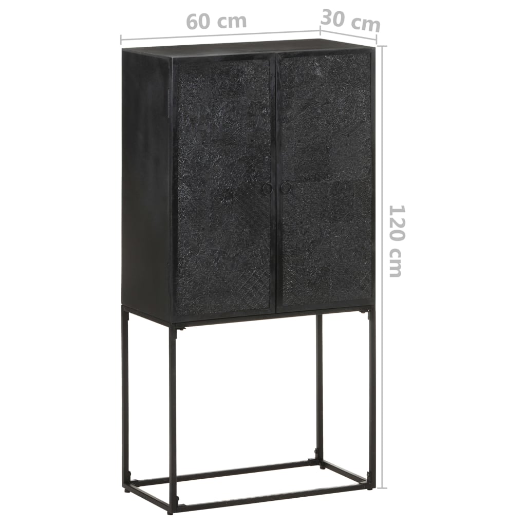 321613 vidaXL Sideboard Black 60x30x120 cm Solid Acacia and Mango Wood
