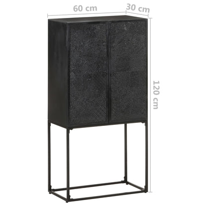 321613 vidaXL Sideboard Black 60x30x120 cm Solid Acacia and Mango Wood