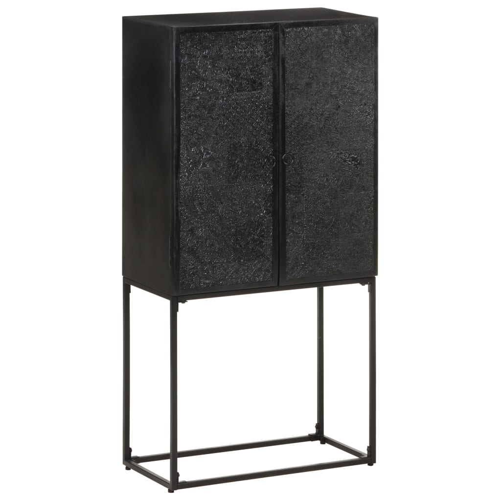 321613 vidaXL Sideboard Black 60x30x120 cm Solid Acacia and Mango Wood