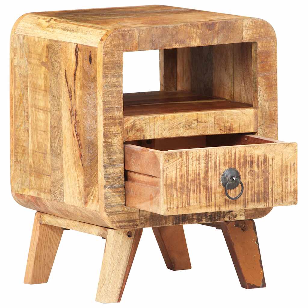 vidaXL Bedside Cabinet | Rough Mango Wood | 30x30x41 cm | Bedside Cabinet