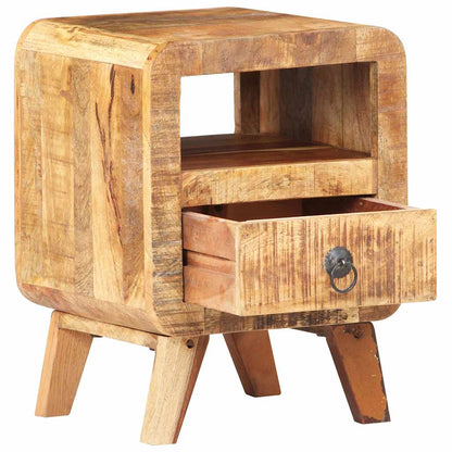 vidaXL Bedside Cabinet | Rough Mango Wood | 30x30x41 cm | Bedside Cabinet