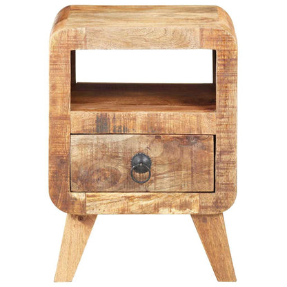 vidaXL Bedside Cabinet | Rough Mango Wood | 30x30x41 cm | Bedside Cabinet