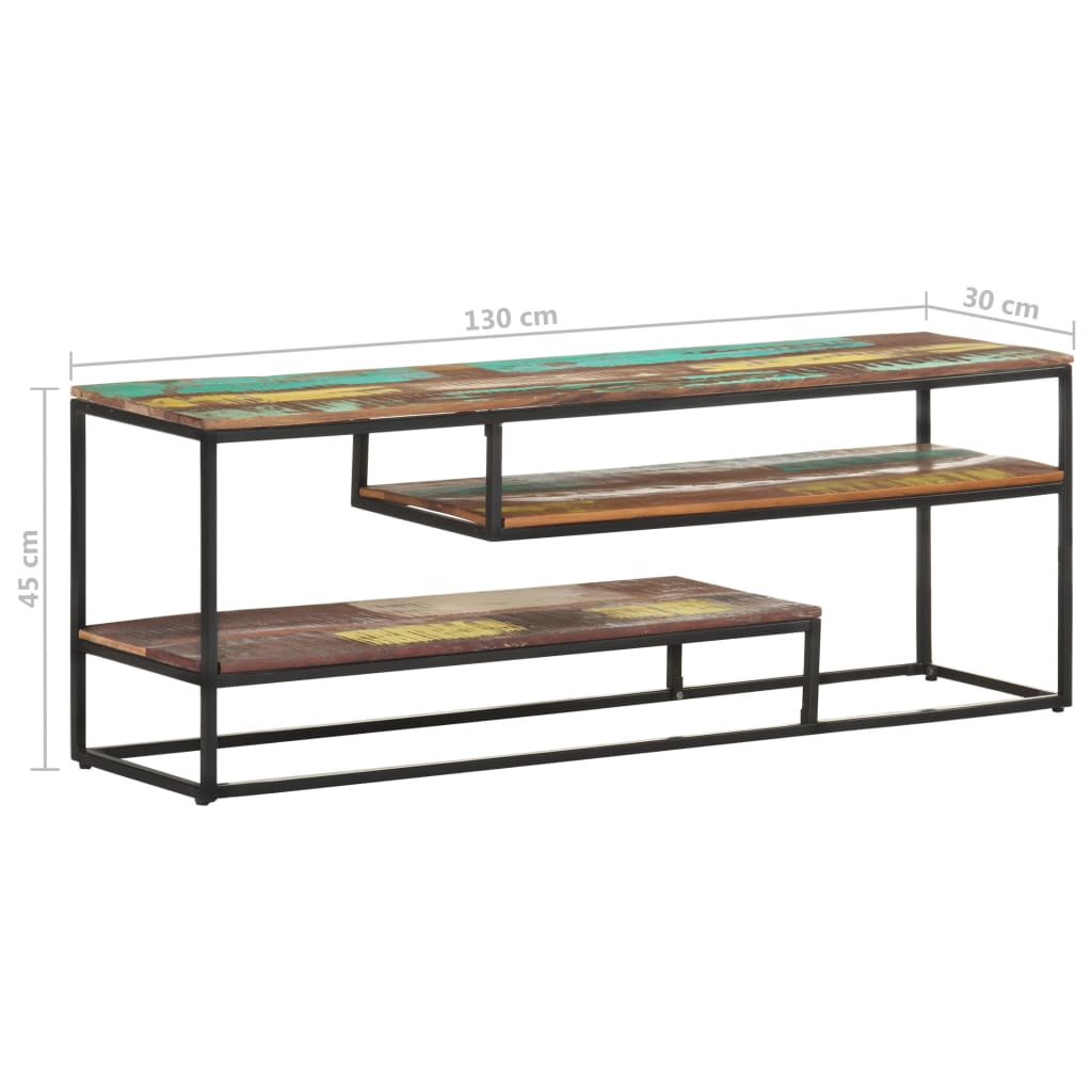 vidaXL TV Cabinet 130x30x45 cm Solid Reclaimed Wood