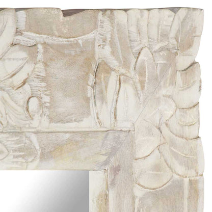 321632 vidaXL Mirror White 50x50 cm Solid Mango Wood