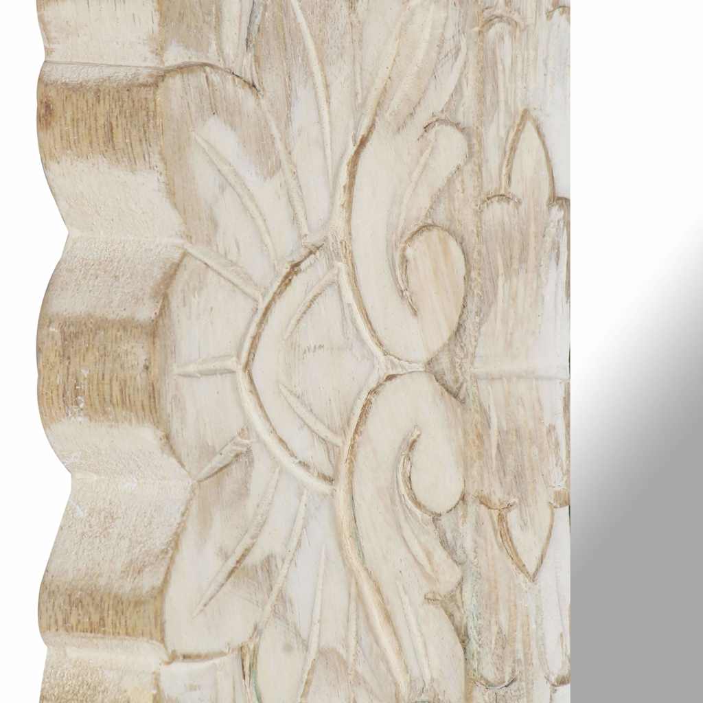 321632 vidaXL Mirror White 50x50 cm Solid Mango Wood