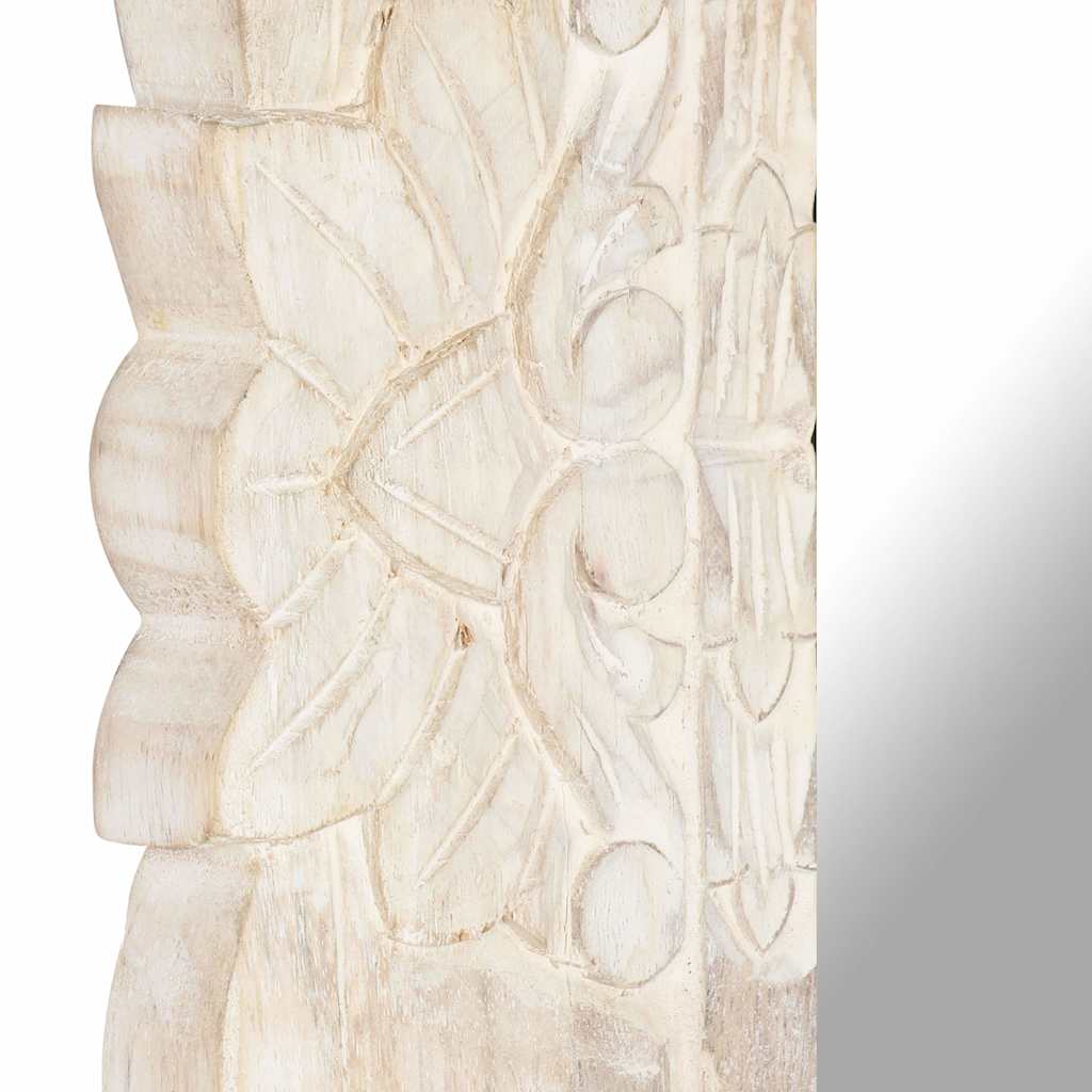 vidaXL Mirror | White | Solid mango wood | Medium | Decorative Inlays | Mirror