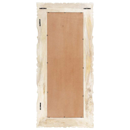 321634 vidaXL Mirror White 110x50 cm Solid Mango Wood