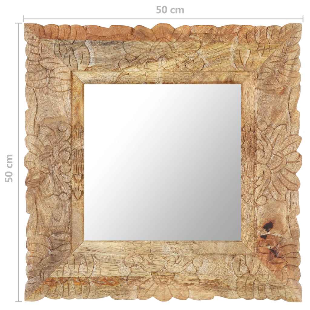 321635 vidaXL Mirror 50x50 cm Solid Mango Wood