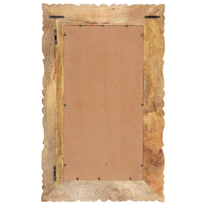 vidaXL Mirror | Natural wood | Solid mango wood | 80 x 50 cm | Decorative Inlays