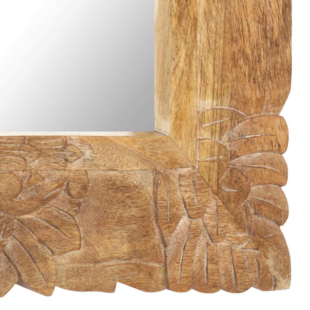 vidaXL Mirror | Natural wood | Solid mango wood | 80 x 50 cm | Decorative Inlays