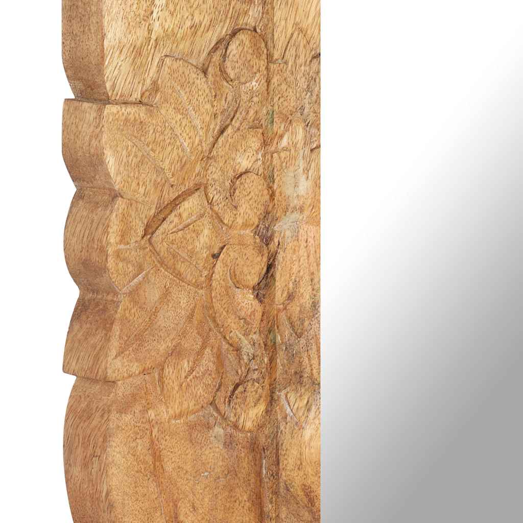 vidaXL Mirror | Natural wood | Solid mango wood | 80 x 50 cm | Decorative Inlays