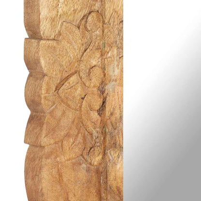 vidaXL Mirror | Natural wood | Solid mango wood | 80 x 50 cm | Decorative Inlays