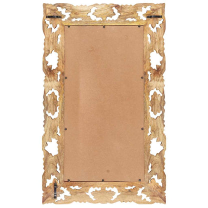 321639 vidaXL Hand Carved Mirror Brown 80x50 cm Solid Mango Wood