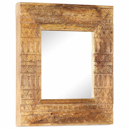 vidaXL Hand-Carved Mirror 50x50x2,5 cm Solid Mango Wood