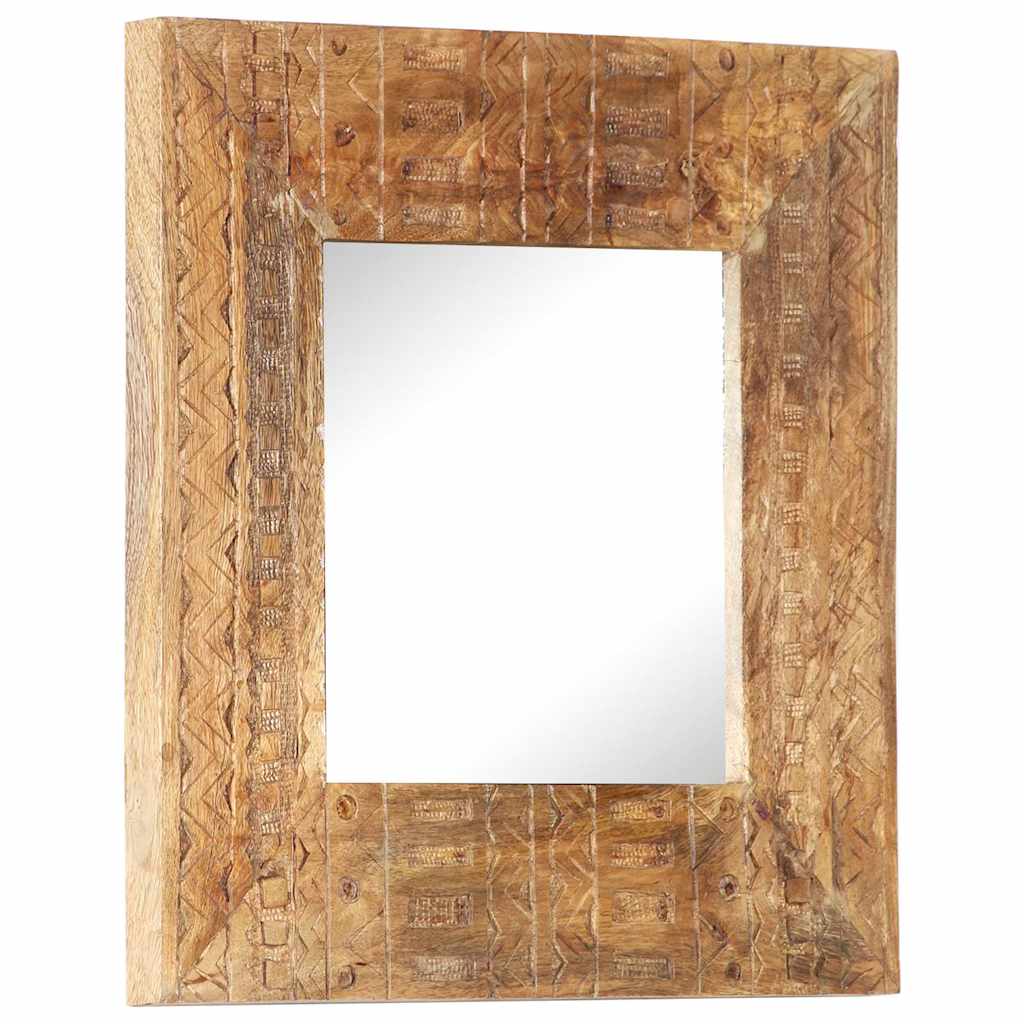 vidaXL Hand-Carved Mirror 50x50x2,5 cm Solid Mango Wood