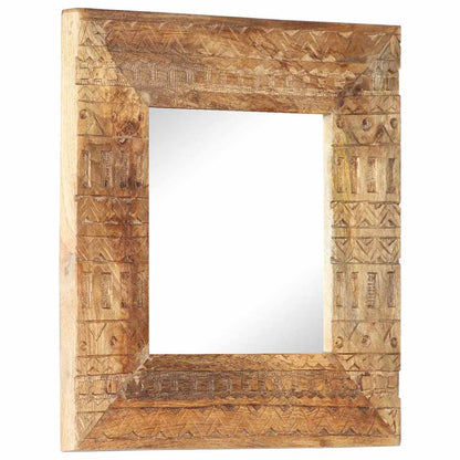 vidaXL Hand-Carved Mirror 50x50x2,5 cm Solid Mango Wood