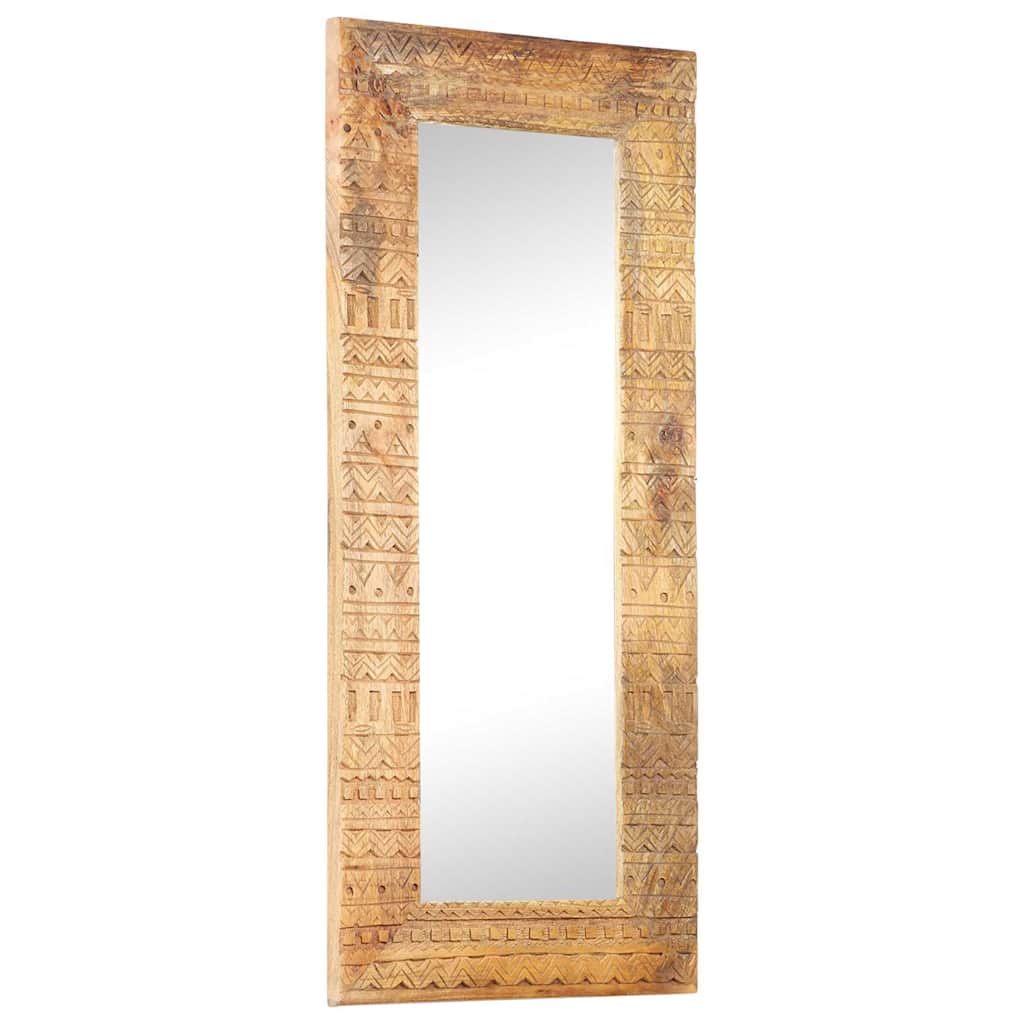 vidaXL Hand-Carved Mirror 110x50x2,5 cm Solid Mango Wood