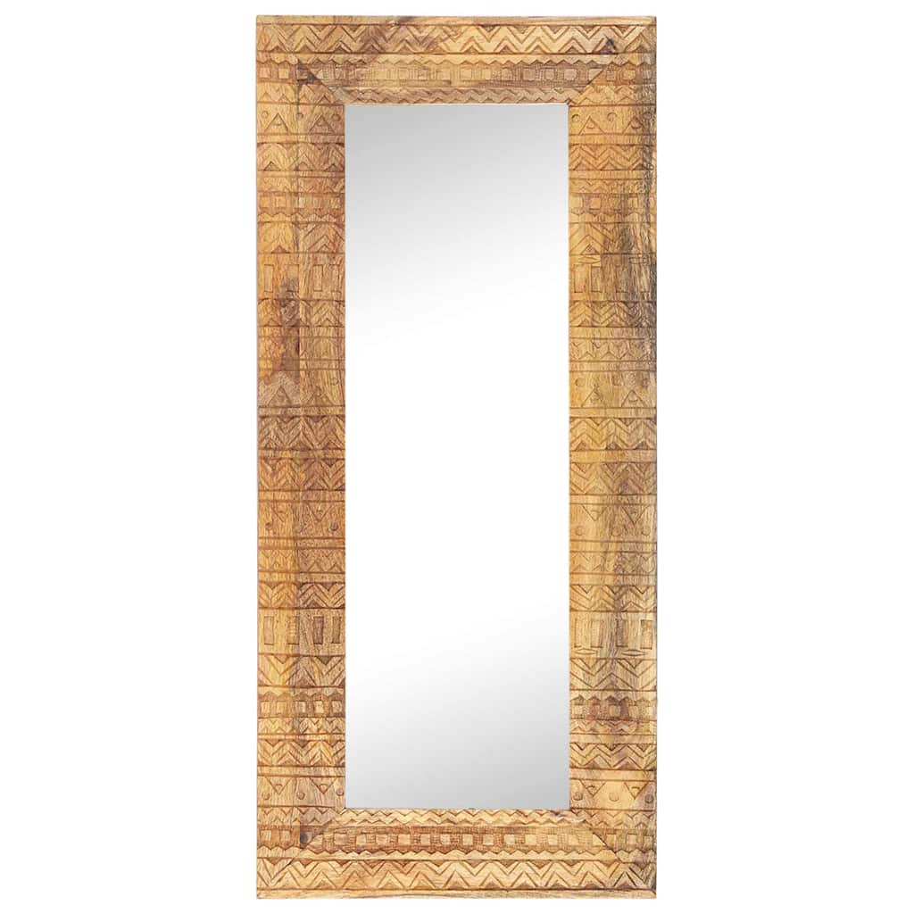 vidaXL Hand-Carved Mirror 110x50x2,5 cm Solid Mango Wood