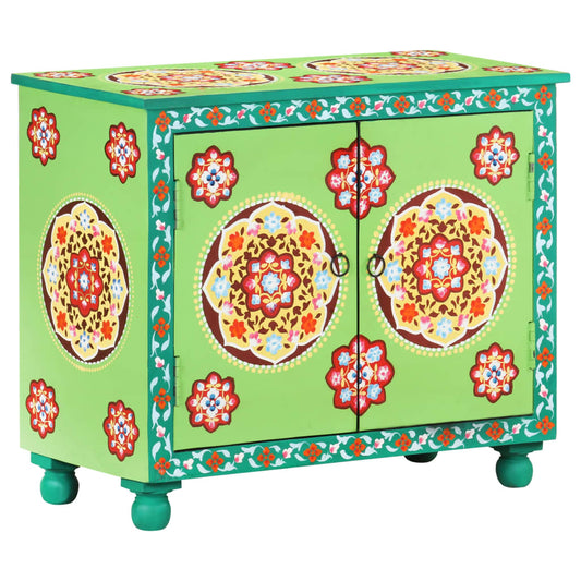 vidaXL Hand Painted Sideboard Multicolour 70x35x60 cm Solid Mango Wood