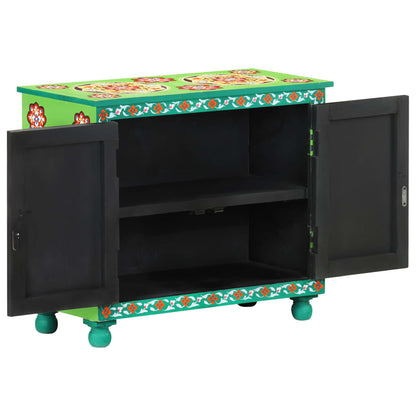 vidaXL Hand Painted Sideboard Multicolour 70x35x60 cm Solid Mango Wood