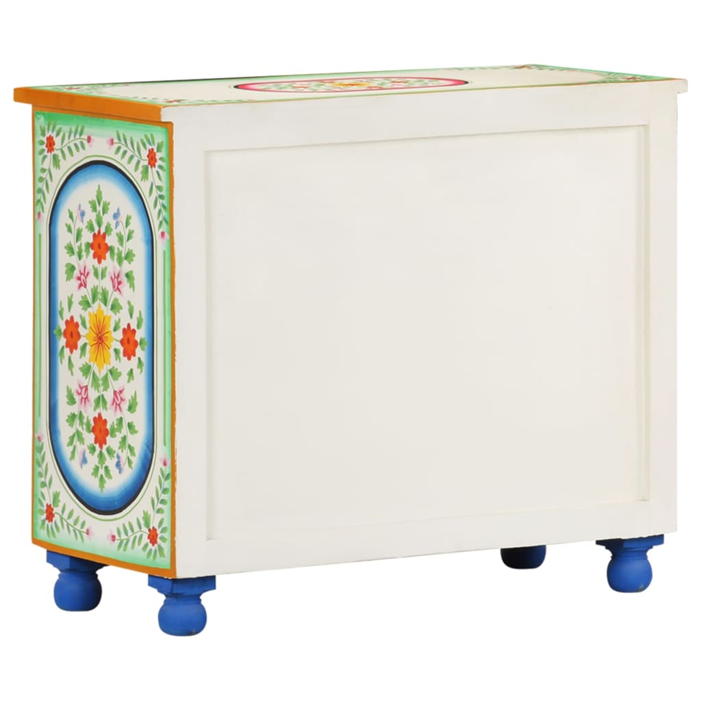 vidaXL Hand Painted Sideboard 70x35x60 cm Solid Mango Wood