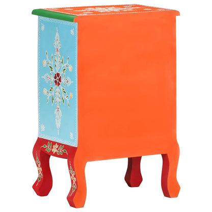 321667 vidaXL Hand Painted Bedside Cabinet 40x30x60 cm Solid Mango Wood
