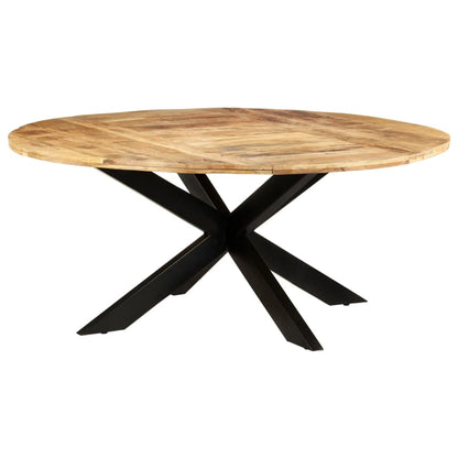 321684 vidaXL Dining Table Round 175x75 cm Rough Mango Wood