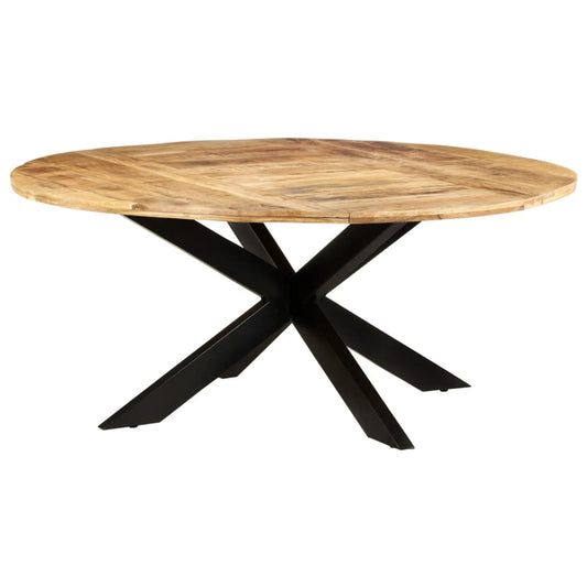 321684 vidaXL Dining Table Round 175x75 cm Rough Mango Wood