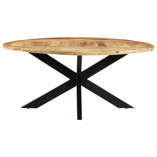 321684 vidaXL Dining Table Round 175x75 cm Rough Mango Wood