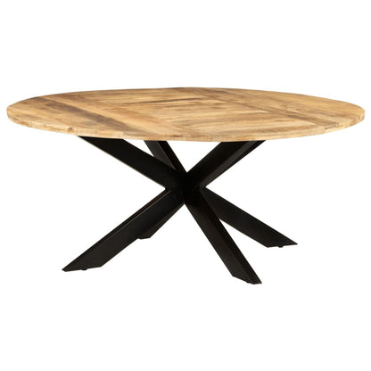 321684 vidaXL Dining Table Round 175x75 cm Rough Mango Wood