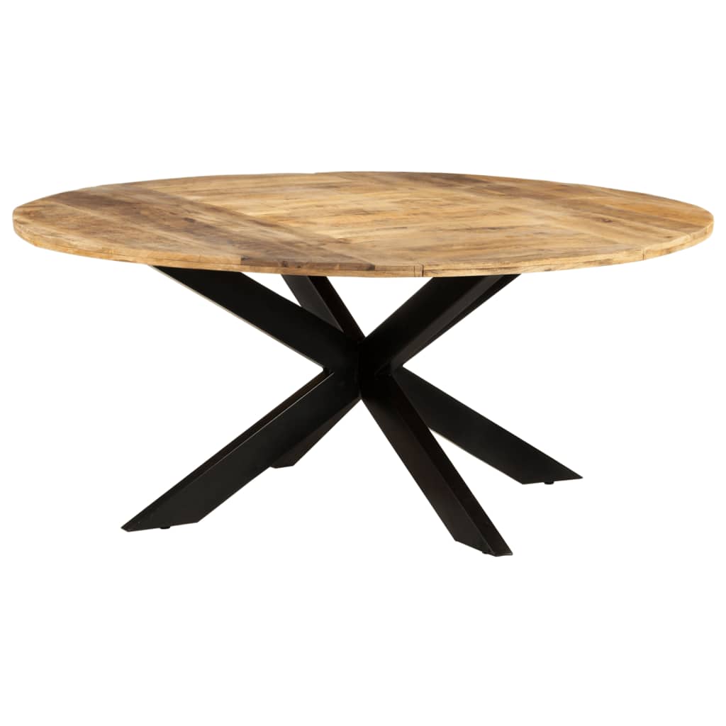 321684 vidaXL Dining Table Round 175x75 cm Rough Mango Wood